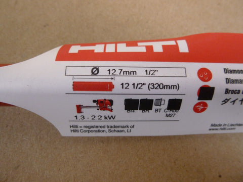 Hilti 2021825 Diamond Core Bit DD - BT 1/2" x 12 - 1/2" , 15" Overall - Royal Equipment HILTI