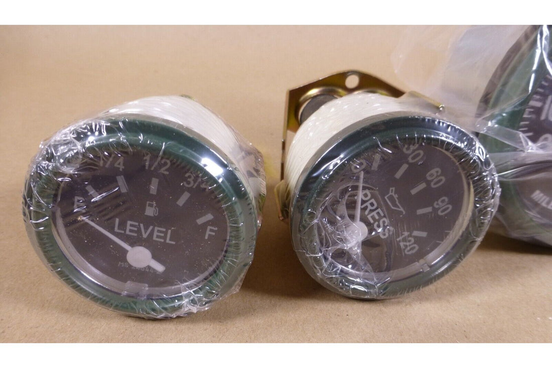 HMMWV M939 M35 M151 5 GAUGE KIT TEMPERATURE VOLTMETER FUEL LEVEL OIL SPEEDOMETER | Genuine M35 Military Truck Parts and M939 Cargo Truck Surplus Parts