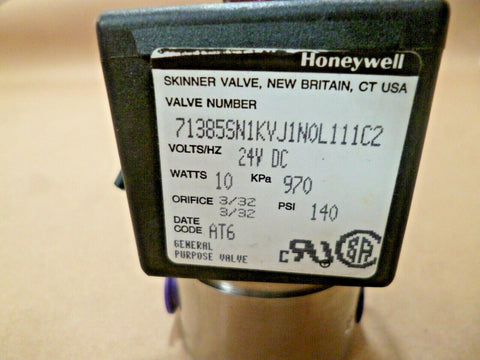 Honeywell Three Way Solenoid 71385SN1KVJ1N0L111C2 , 24 Volt - 140 Psi - 10 Watt - Royal Equipment Honeywell