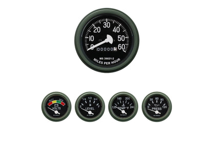 HUMVEE HMMWV M998 5 GAUGE KIT TEMPERATURE VOLTMETER FUEL LEVEL OIL SPEEDOMETER | Genuine HMMWV Replacement Parts and Military Surplus Humvee Parts &amp; Accessories