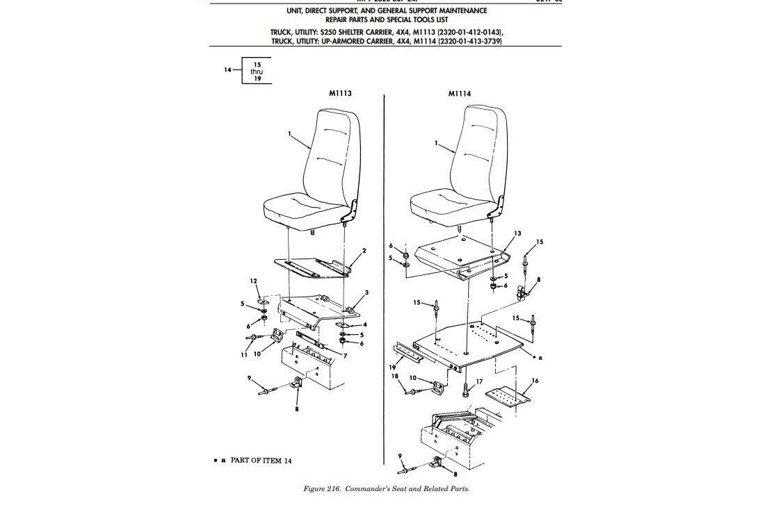 Humvee M1113 M1114 Commanders Seat Mounting Bracket 12469285-2 5340-01-449-9309 | Genuine HMMWV Replacement Parts and Military Surplus Humvee Parts &amp; Accessories