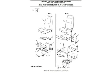 Humvee M1113 M1114 Commanders Seat Mounting Bracket 12469285-2 5340-01-449-9309 | Genuine HMMWV Replacement Parts and Military Surplus Humvee Parts &amp; Accessories