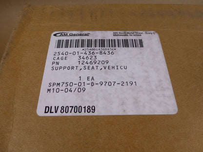 Humvee M1113 M1114 ECV Rear Seat Support Base 12469209 , 2540-01-436-8436 | Genuine HMMWV Replacement Parts and Military Surplus Humvee Parts &amp; Accessories