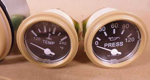 HUMVEE M998 5 GAUGE KIT TEMPERATURE VOLTMETER FUEL LEVEL OIL SPEEDOMETER TAN - Royal Equipment Unbranded