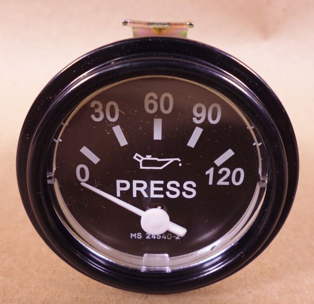 HUMVEE M998 M35 M939 120PSI OIL PRESSURE GAUGE MS24540-2 Black 6620-00-115-9042 | Genuine M35 Military Truck Parts and M939 Cargo Truck Surplus Parts