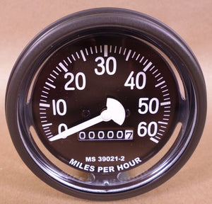 Humvee M998 M35 M939 Speedometer 0 - 60MPH MS39021 - 2 Black , 6680 - 00 - 933 - 3599 - Royal Equipment Unbranded