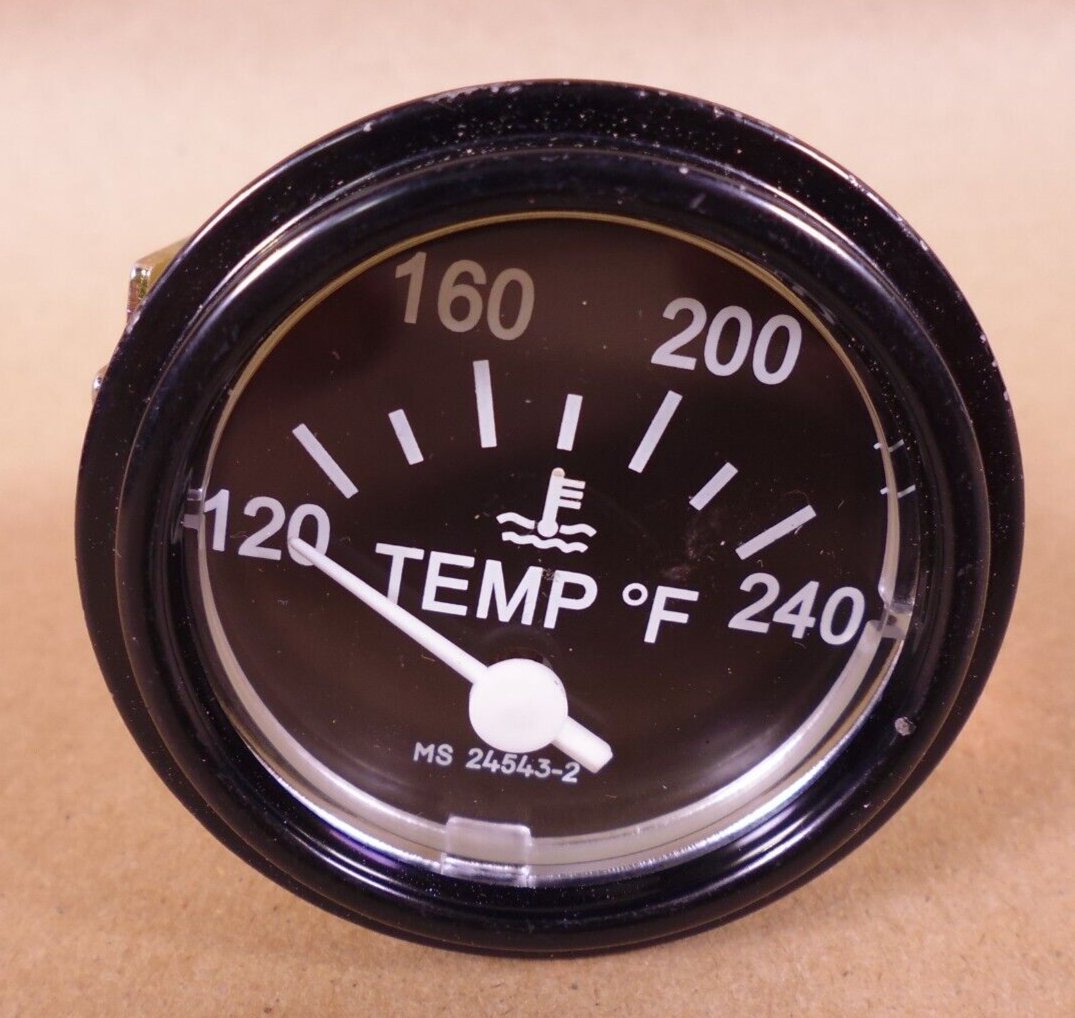 HUMVEE M998 M35 M939 WATER TEMPERATURE GAUGE MS24543-2 Black , 6685-00-936-2139 | Genuine M35 Military Truck Parts and M939 Cargo Truck Surplus Parts