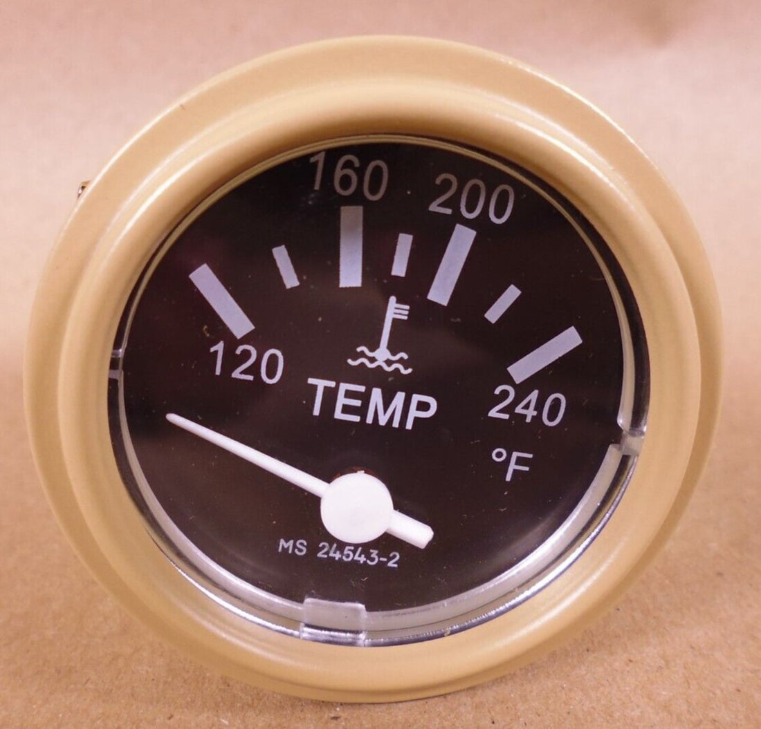 HUMVEE M998 M35 M939 WATER TEMPERATURE GAUGE MS24543-2 Tan , 6685-00-936-2139 | Genuine M35 Military Truck Parts and M939 Cargo Truck Surplus Parts