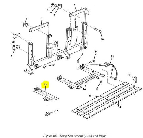 Humvee M998 Rear Troop Seat Support , 5588656 , 2540 - 01 - 334 - 4333 - Royal Equipment TACOM