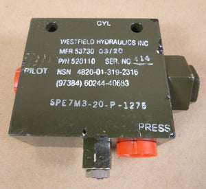 Hydraulic Valve Assembly - Westfield Hydraulics 520110 , 4820 - 01 - 319 - 2316 - Royal Equipment WESTFIELD