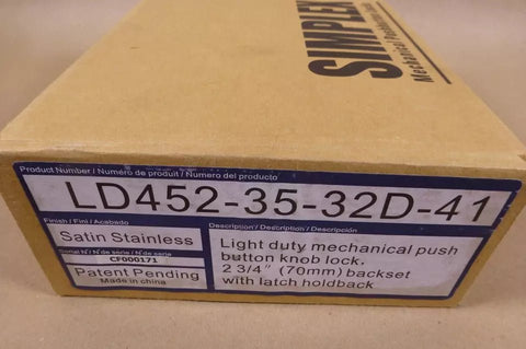 Kaba Simplex LD450 Light Duty Mechanical Button Knob Lock 2 - 3/4 LD452 - 35 - 32D - 41 - Royal Equipment KABA