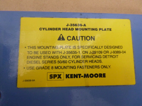 Kent - Moore J - 35636 - A Engine Stand Adapter Plate - Cylinder Head , 50 / 60 Series - Royal Equipment KENT - MOORE