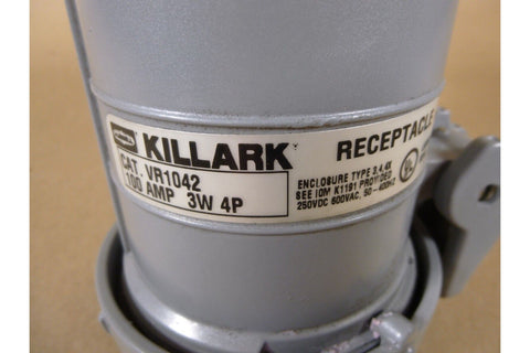 KILLARK VR1042 PIN AND SLEEVE RECEPTACLE TYPE 3,4, 4X, 100 AMP 3 WIRE 4 POLE - Royal Equipment Royal Equipment