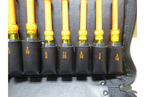 Klein Tools 1000 Volt Insulated 9 Pc. Nutdriver Set, 3/16 to 5/8 in P/N 33523 - Royal Equipment Klein ToolsNUT DRIVER SET