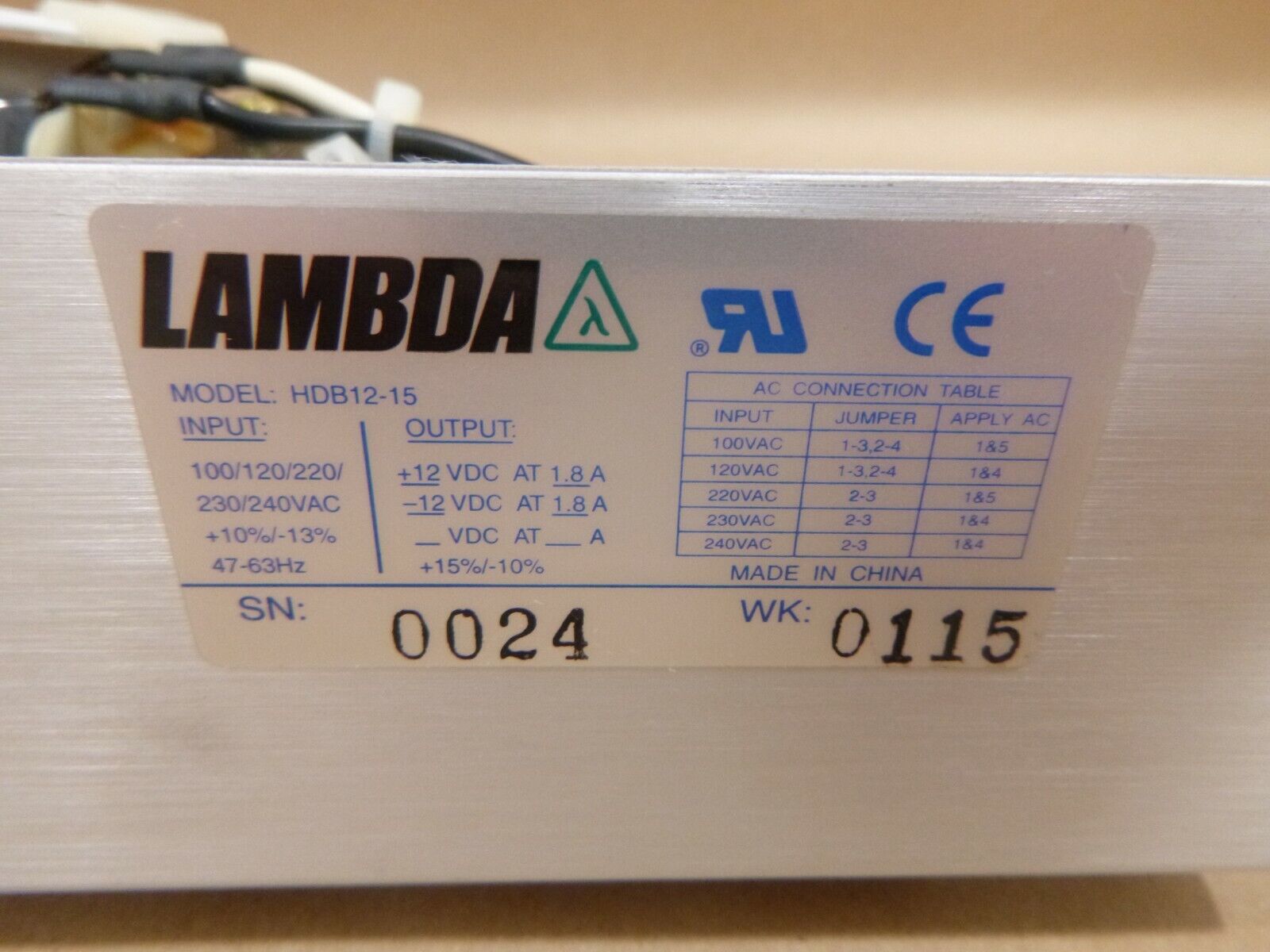 LAMBDA HDB12-15 40WATT SWITCHING POWER SUPPLY 100 TO 240V 1.8A 47-63HZ LINEAR | Industrial MRO Replacement Parts, Manufacturing Machine Parts &amp; Components, Heavy Equipment Parts Supplier