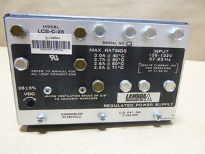 Lambda LCS - C - 28 Ac To Dc Regulated Power Supply 28 Volts ± 5% Adjusted DC - Royal Equipment LAMBDA