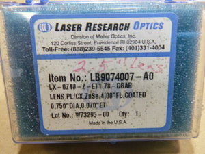 LASER RESEARCH ENGRAVER OPTICS LENS LX - 0740 - Z - ET1.78 Fits Jamieson MT - 530 (2Pcs) - Royal Equipment LASER RESEARCH