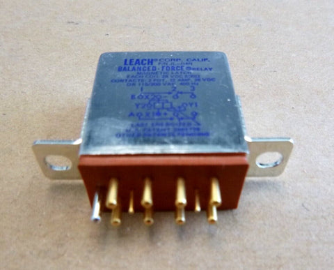 Leach JL - D4N Electromechanical Relay DPDT 12A 28VDC 600Ohm Flange Mount - Royal Equipment Leach