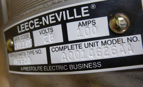 Leece Neville Prestolite A0014626AA Alternator Generator 28V 100A A001 4626AA - Royal Equipment LEECE - NEVILLE