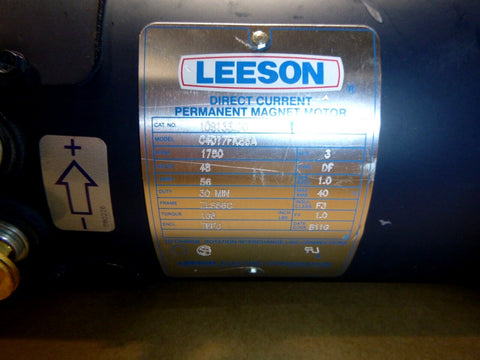 Leeson Electric Motor 109133, 3 Hp 1750 Rpm 48 Volt DC Tefc (30 Min Duty) - Royal Equipment LEESON