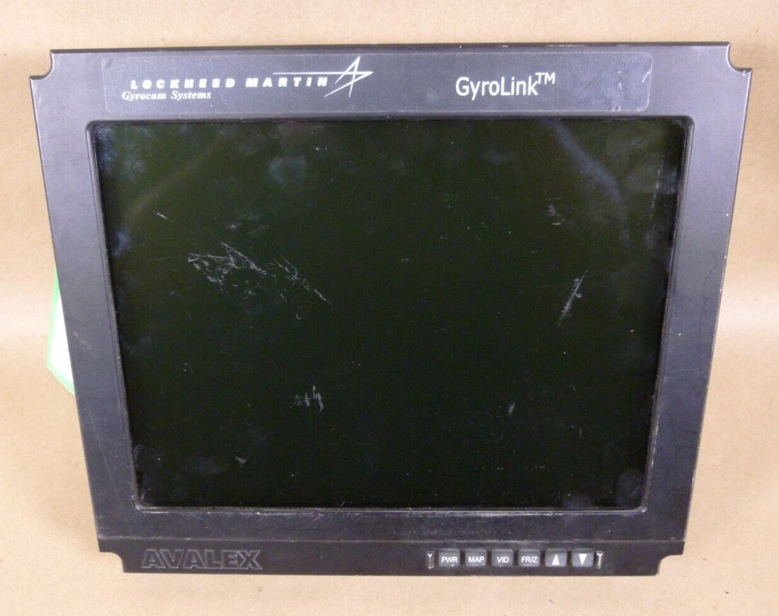 Lockheed Martin 025-0055-000 Gyrolink Gyrocam Systems 12.1" LCD Monitor Avalex *FOR PARTS* | Industrial MRO Replacement Parts, Manufacturing Machine Parts &amp; Components, Heavy Equipment Parts Supplier
