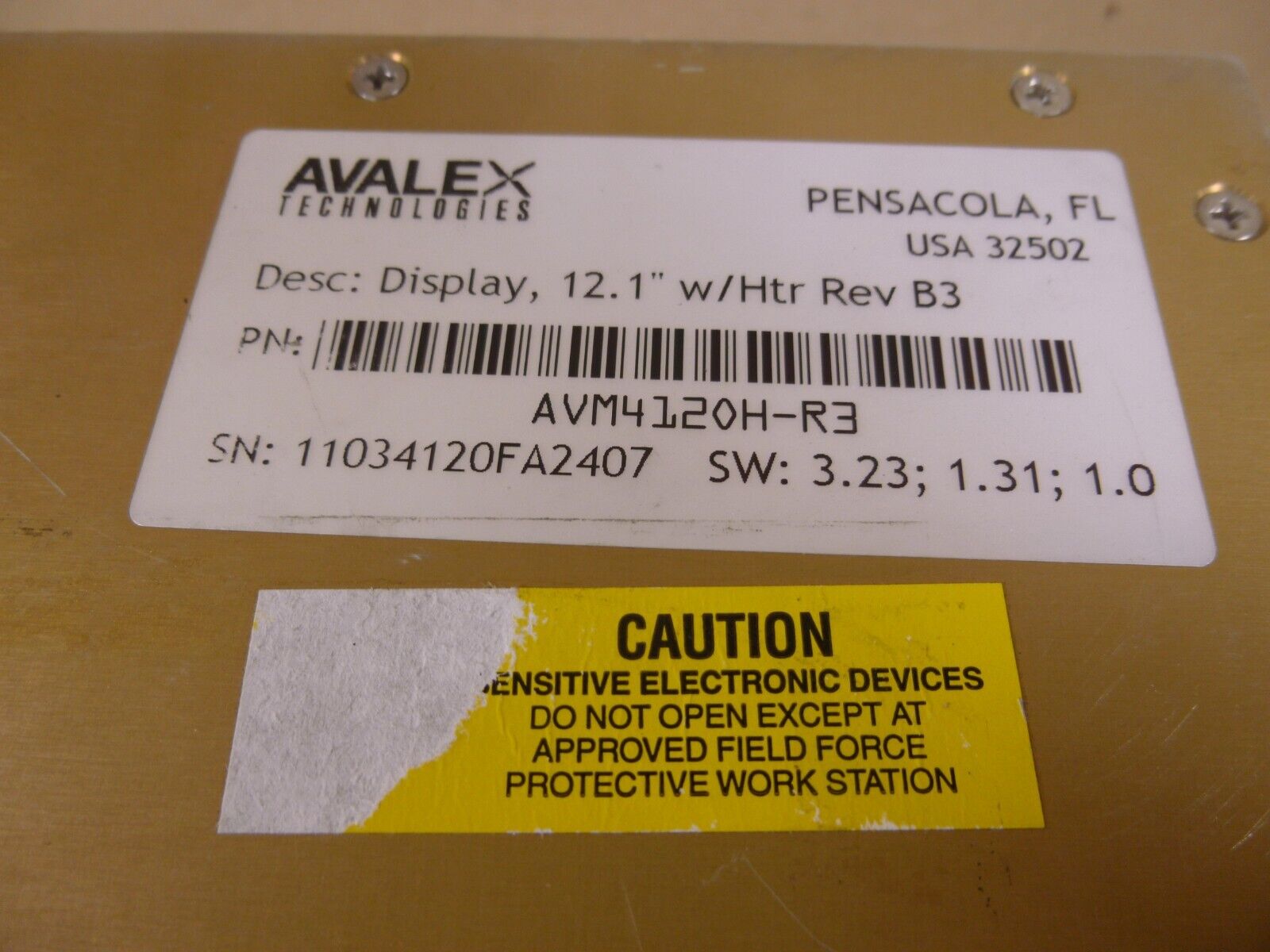 Lockheed Martin 025-0055-000 Gyrolink Gyrocam Systems 12.1" LCD Monitor Avalex *FOR PARTS* | Industrial MRO Replacement Parts, Manufacturing Machine Parts &amp; Components, Heavy Equipment Parts Supplier