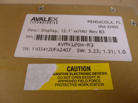 Lockheed Martin 025 - 0055 - 000 Gyrolink Gyrocam Systems 12.1" LCD Monitor Avalex *FOR PARTS* - Royal Equipment LOCKHEED