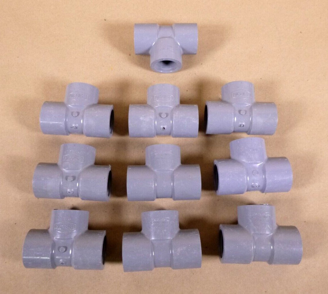 (Lot of 10) 1" Schedule 80 CPVC Threaded Tee - Eslon Made in USA | Industrial MRO Replacement Parts, Manufacturing Machine Parts &amp; Components, Heavy Equipment Parts Supplier
