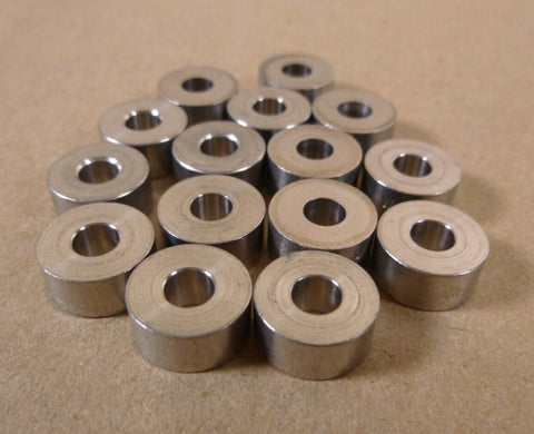 (LOT OF 15) 3/16" ID x 1/2" OD x 0.23" Long Stainless Steel Spacer Bushings - Royal Equipment GENERIC