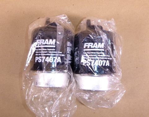 (Lot of 2). Fram Fuel Water Separator Filter PS7407A - Royal Equipment FRAM