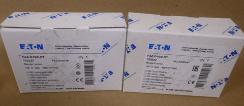 (Lot of 2) NEW Eaton FAZ - D10/2 - RT Circuit Breaker , 2 - Pole, 10A , 480Y/277VAC - Royal Equipment Eaton