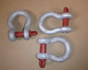 (LOT OF 3) NEW 12 TON 1 - 1/4" CROSBY SCREW PIN ANCHOR SHACKLE G - 209, 1018570 USA - Royal Equipment Crosby