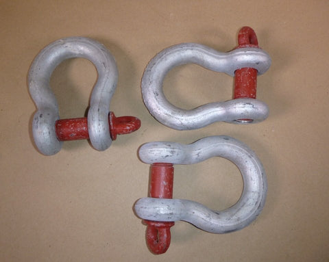 (LOT OF 3) NEW 12 TON 1 - 1/4" CROSBY SCREW PIN ANCHOR SHACKLE G - 209, 1018570 USA - Royal Equipment Crosby