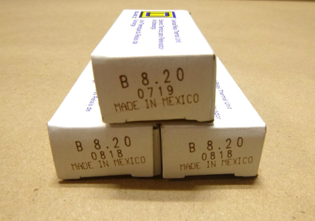 (Lot of 3) New Square D Overload Relay Thermal Unit B 8.20 | Electrical MRO Replacement Parts &amp; Components and Commercial Electrical Supplies Company