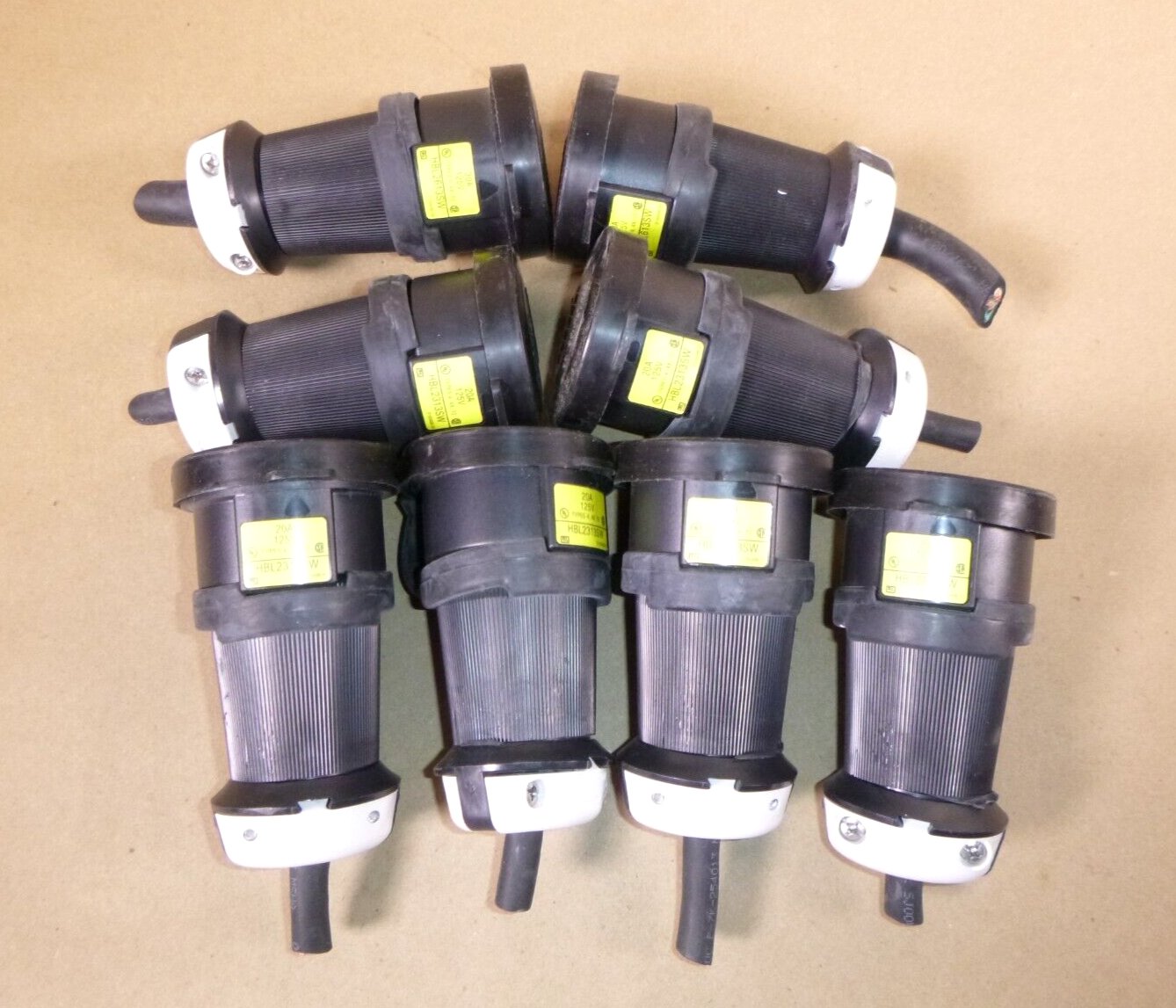 (Lot of 8) Hubbell Watertight Locking Connectors (6) HBL2313SW &amp; (2) HBL2613SW | Electrical MRO Replacement Parts &amp; Components and Commercial Electrical Supplies Company