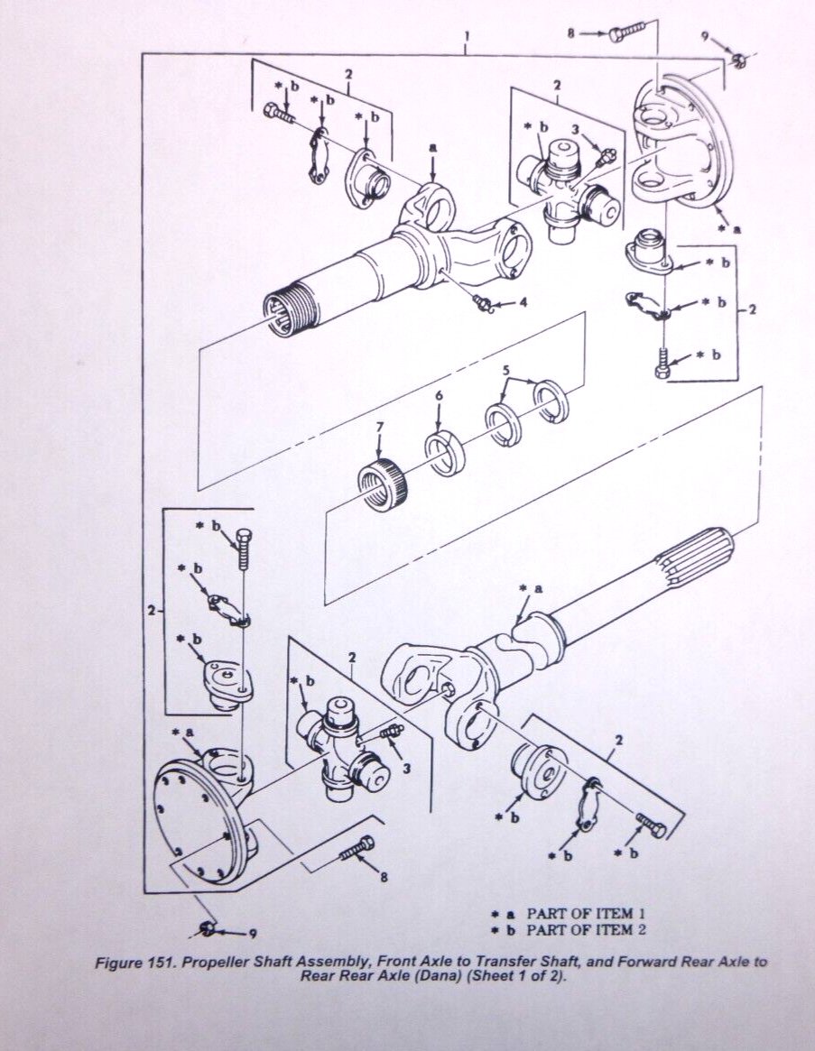 M809 Series Trucks U-joint Transmission to Transfer Case Drive Shaft 114-7205 | Replacement Truck Parts, Trailer Accessories, Automobile Supplies, Car Parts &amp; Accessories