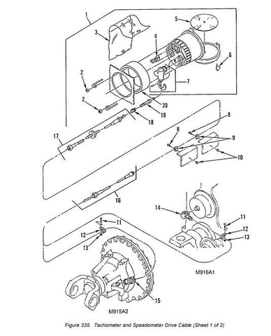 M915 M916 M917 TACHOMETER DRIVE CABLE A22 - 39492 - 100 , 6150 - 01 - 336 - 7078 - Royal Equipment TACOM