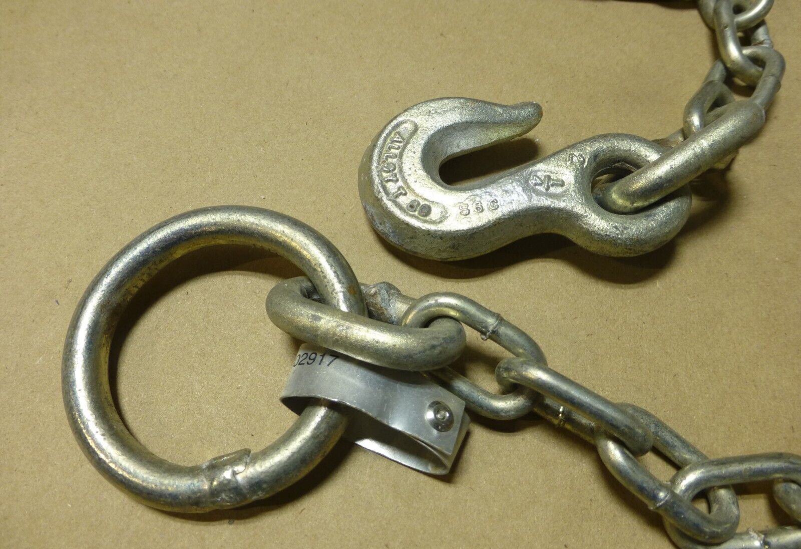 M939 M923 Single Leg With Grab Hook Ring End Link Tow Chain , 1,250 LB Work Load | Genuine M35 Military Truck Parts and M939 Cargo Truck Surplus Parts