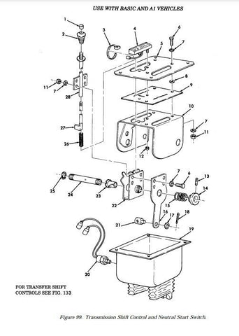 M998 HUMVEE TRANSMISSION BRACKET AND SHIFT ASSEMBLY 12338454 , 2520 - 01 - 184 - 7036 - Royal Equipment TACOM