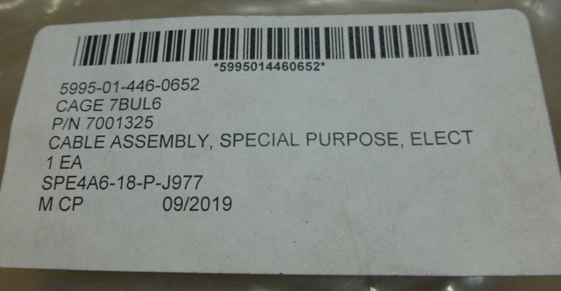 MARINE CORPS 7001325 SPECIAL PURPOSE CABLE , 5995-01-446-0652 | Industrial MRO Replacement Parts, Manufacturing Machine Parts &amp; Components, Heavy Equipment Parts Supplier