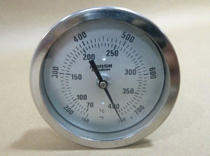 Marsh L33310 Adj Angle Bi - Metal SS Thermometer 3" Face 6" Stem 150 - 750 Deg F - Royal Equipment MARSH