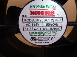 Mechatronics Axial Fan UF25GS12 - BTH (254 dia. x 89 mm) 115 Volt 550 CFM 55 dbA - Royal Equipment Mechatronics