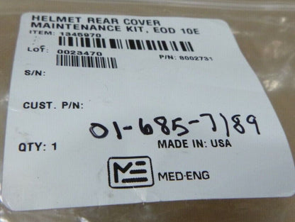 MED-ENG 8002731 EOD 10E HELMET REAR COVER MAINTENANCE KIT USA | Industrial MRO Replacement Parts, Manufacturing Machine Parts &amp; Components, Heavy Equipment Parts Supplier