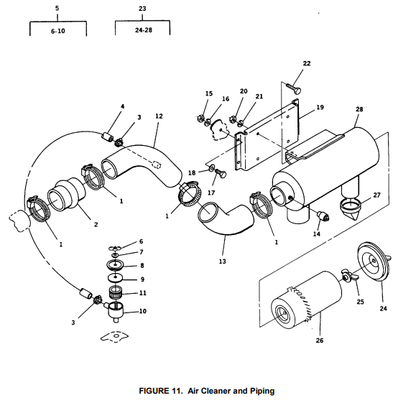 MEP-806A MEP-805A Cummins 73509-A 73509 Air Cleaner Breather 2815-01-366-7235 | Genuine MEP Generator Replacement Parts and Military Surplus Generator Parts