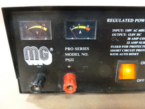 MG Pro Series PS22 Regulated Power Supply 110V, Output 13.8Vdc 20 Amp Constant - Royal Equipment MG PRO