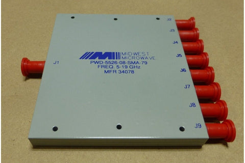 MIDWEST MICROWAVE 8 - WAY POWER DIVIDER PWD - 5526 - 08 - SMA - 79 5 - 19GHz. - Royal Equipment Royal Equipment