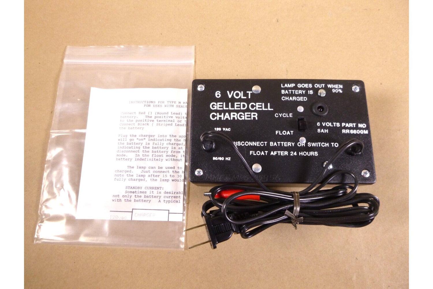 Mil-Spec 6 Volt Sealed Lead Acid / Gel Cell Battery Charger W/ Alligator Clips | Electrical MRO Replacement Parts &amp; Components and Commercial Electrical Supplies Company