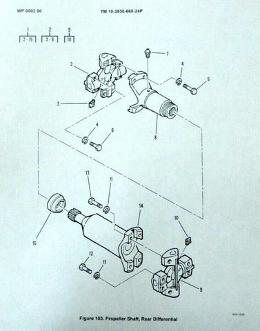Military 6000M All - Terrain Forklift Rear Differential Propeller Shaft 6600032 - Royal Equipment USGI