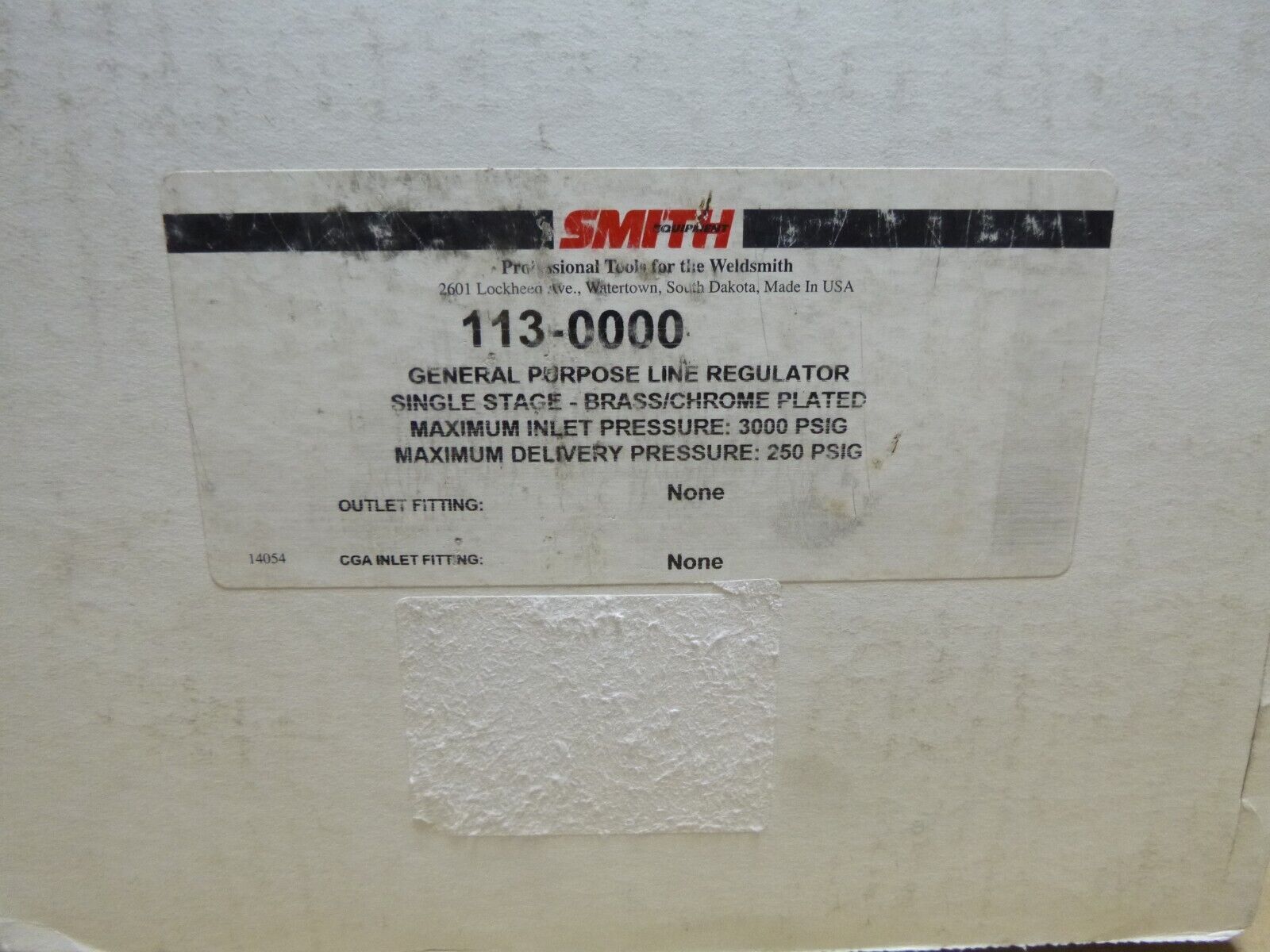 Miller Smith 113-0000 General Purpose Single Stage Cylinder Regulator 250 Psig | Industrial MRO Replacement Parts, Manufacturing Machine Parts &amp; Components, Heavy Equipment Parts Supplier