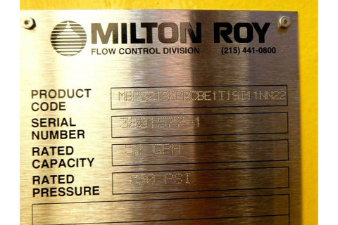 MILROYAL B Pump, Milton Roy Metering Pump MBH3218, 2" DIA 316SS 36:1, 150Psi - Royal Equipment MILTON ROYMetering & Dosing Pumps